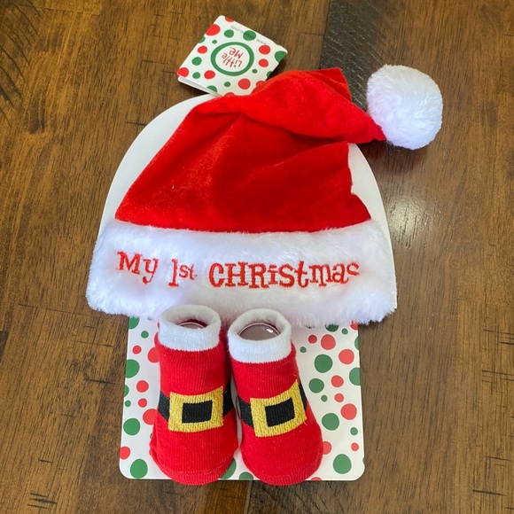 Holiday Hat with Faux Fur Trim & Booties Set - Picture 1 of 4